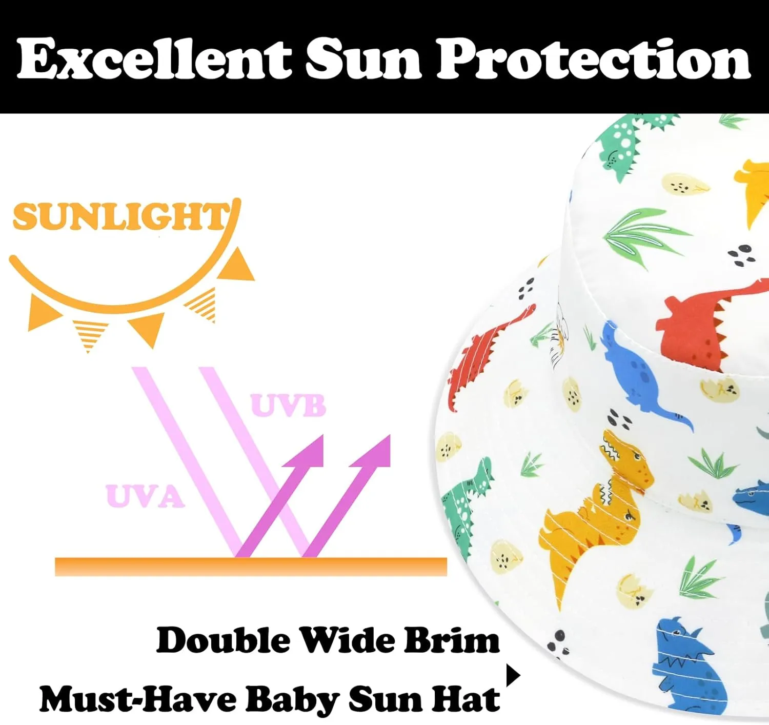 Sarfel Baby Sun Hat Summer Baby Boy Hats UPF 50  Sun Protection Toddler Hat Bucket for Baby Girl Adjustable Kid Cap