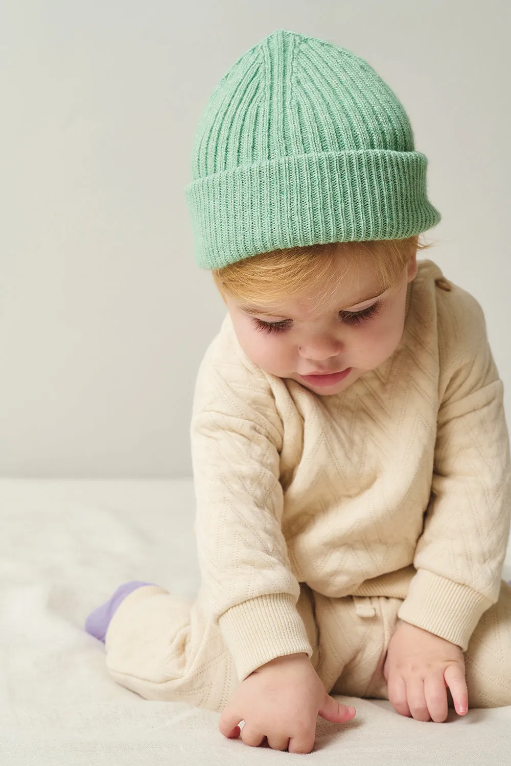 Soft tricot baby beanie