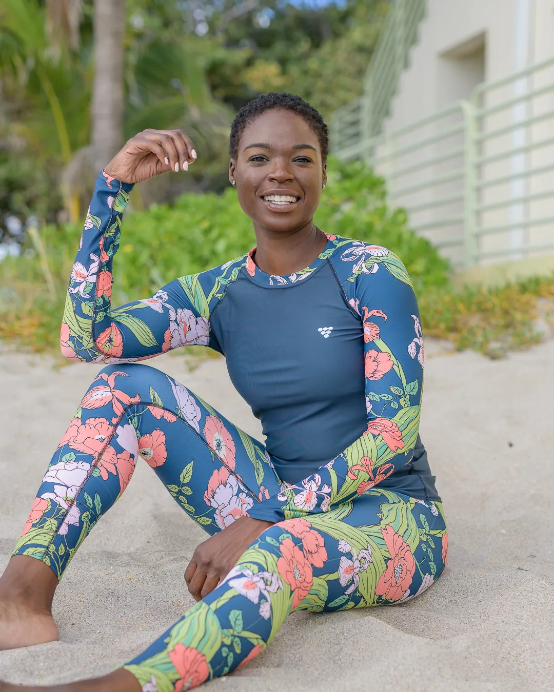 Women's UPF 50 Long Sleeve Rash Guard - Seychelles Floral