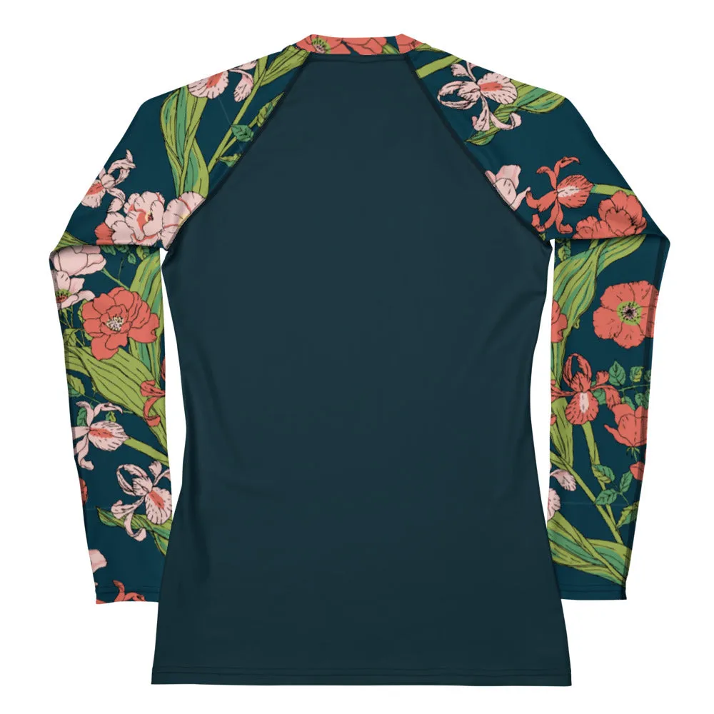 Women's UPF 50 Long Sleeve Rash Guard - Seychelles Floral