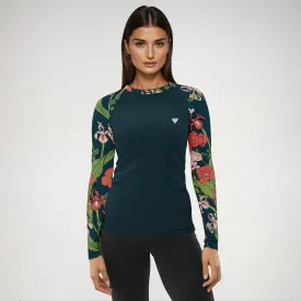 Women's UPF 50 Long Sleeve Rash Guard - Seychelles Floral