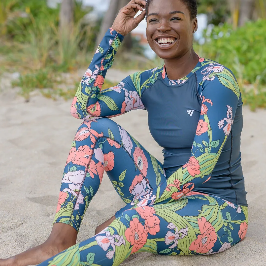 Women's UPF 50 Long Sleeve Rash Guard - Seychelles Floral