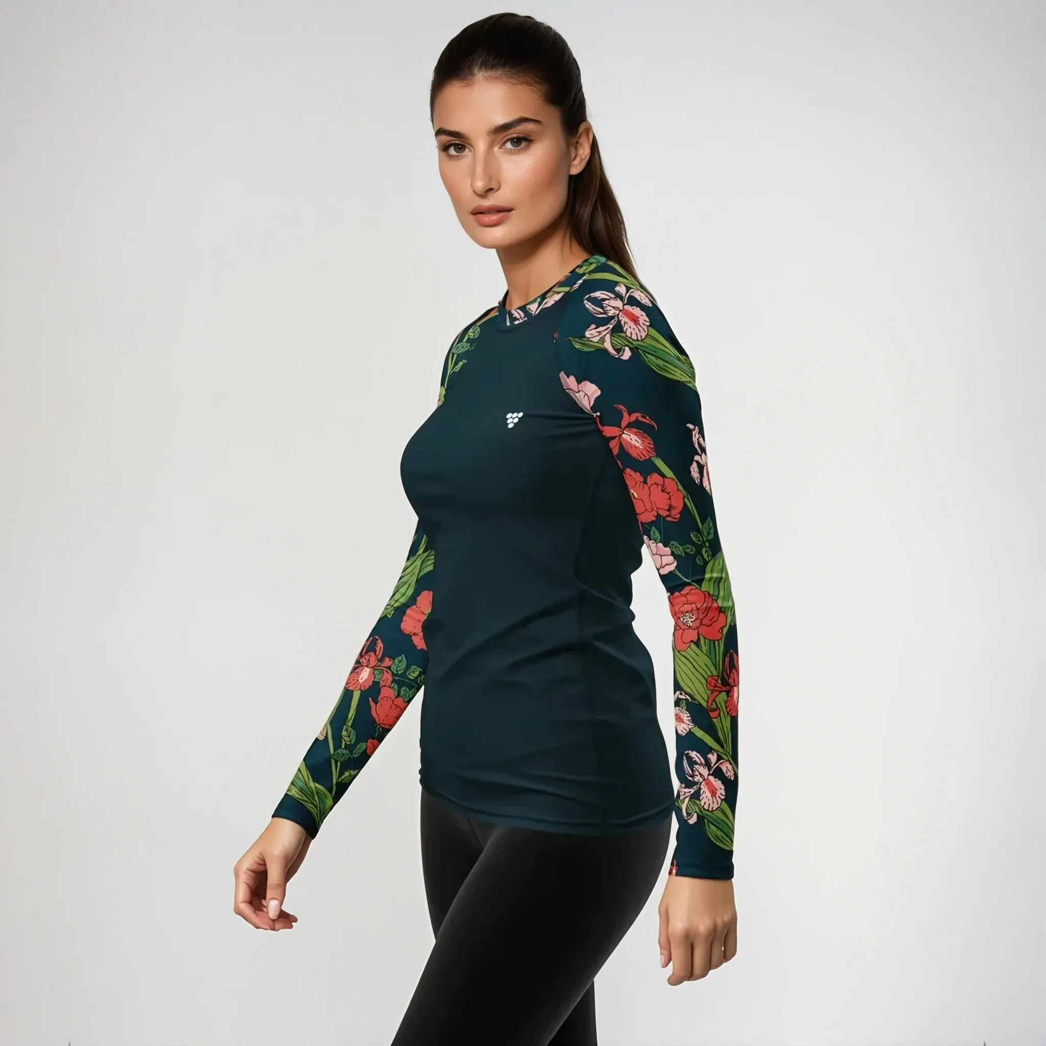 Women's UPF 50 Long Sleeve Rash Guard - Seychelles Floral