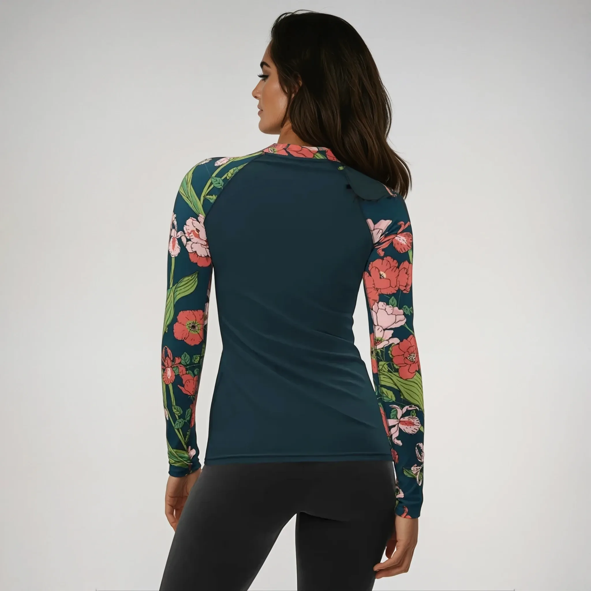 Women's UPF 50 Long Sleeve Rash Guard - Seychelles Floral