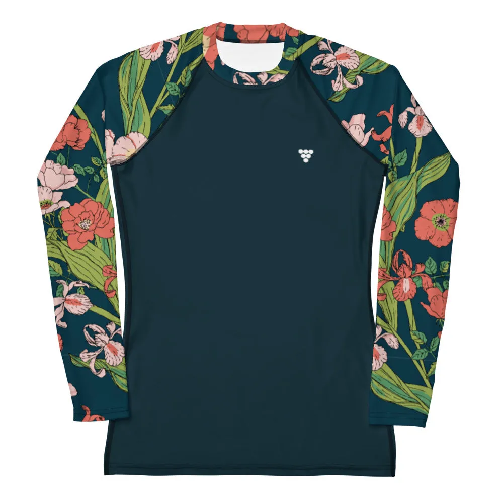 Women's UPF 50 Long Sleeve Rash Guard - Seychelles Floral