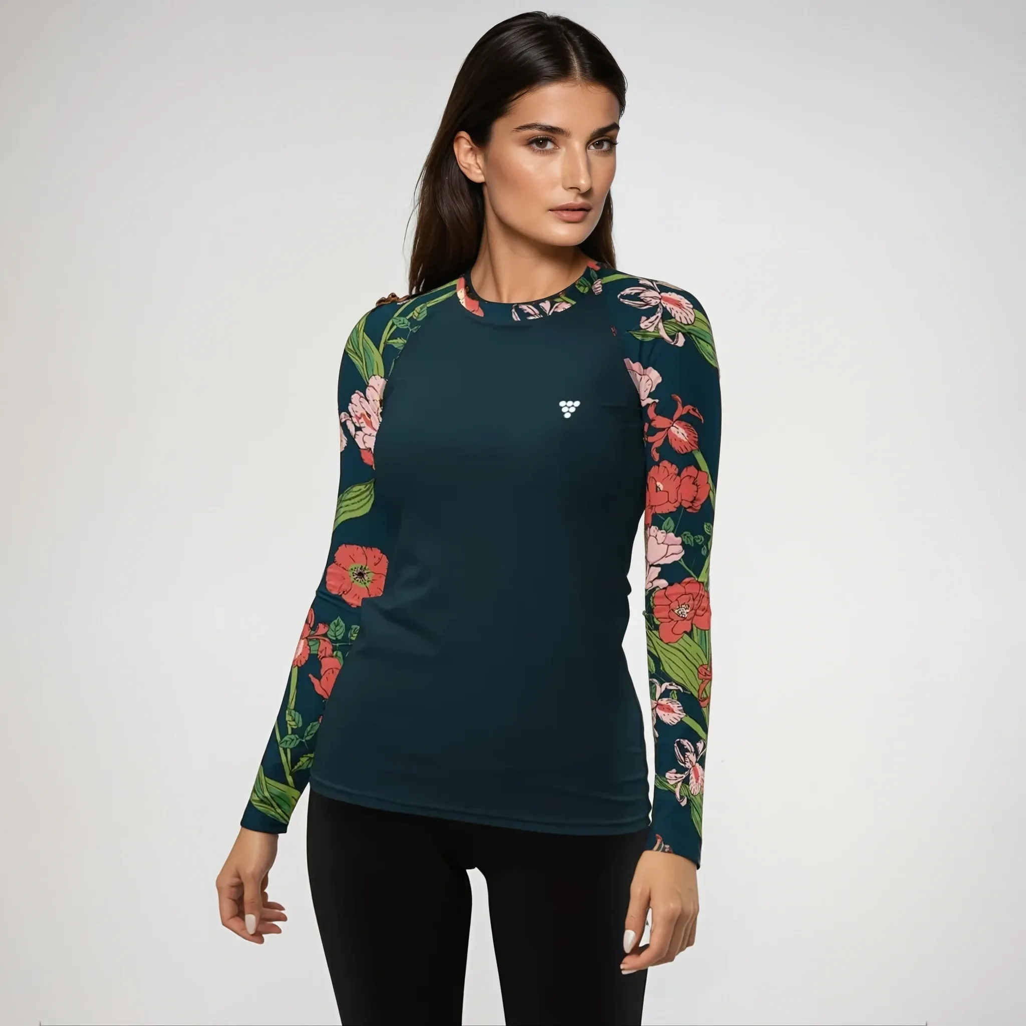 Women's UPF 50 Long Sleeve Rash Guard - Seychelles Floral