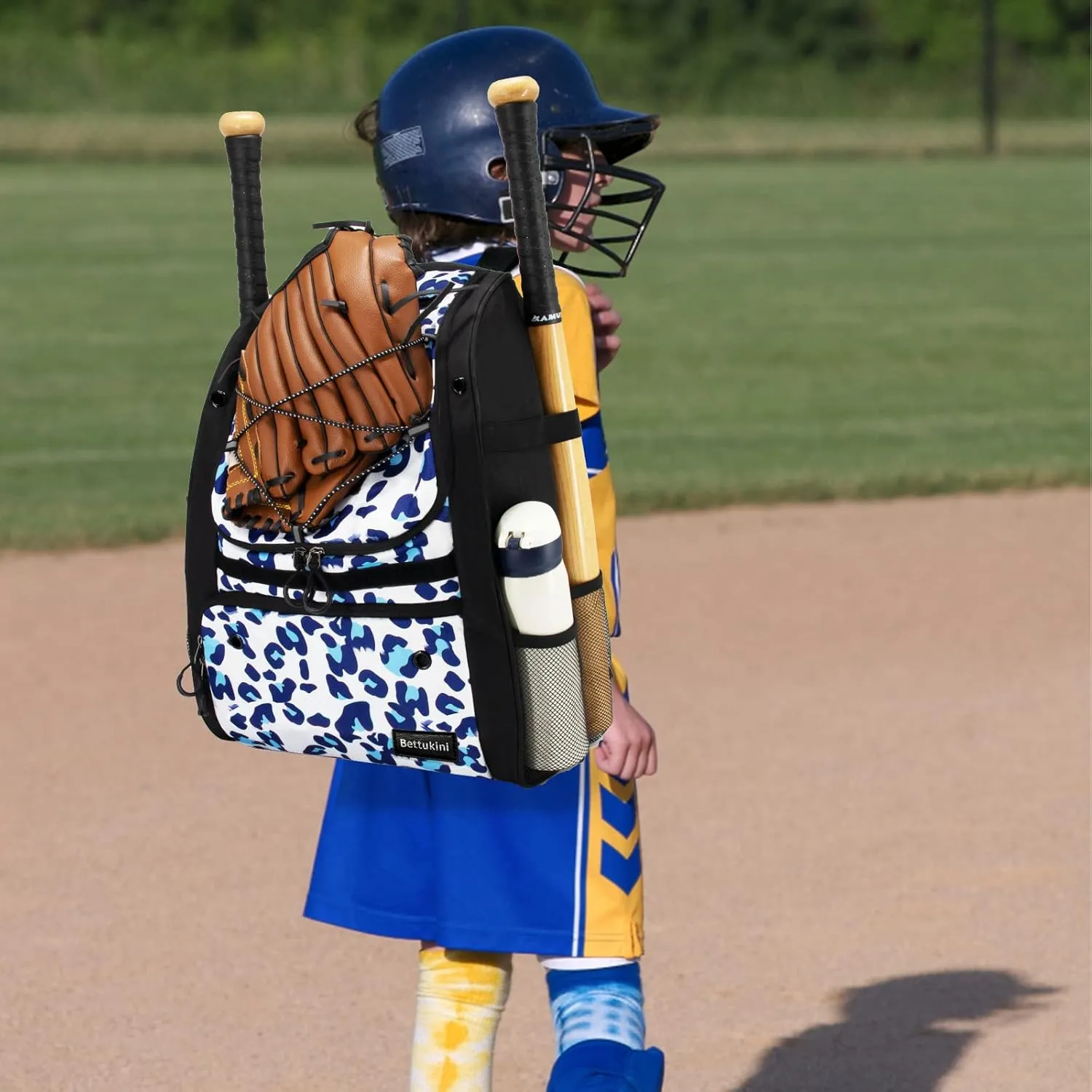 Youth Baseball Bag with Vented Shoe Compartment, Softball Bat Bag for Batting Mitten, Helmet, Teeball Gear - Adult Boys Girls Kids
